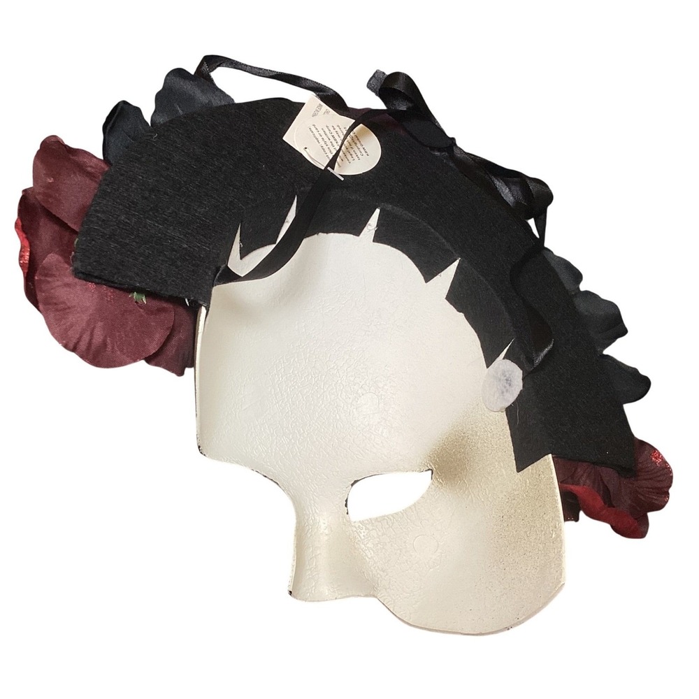 KBW Global Day of the Dead Floral Masquerade Mask Sugar Skull Rose Headpiece - Picture 13 of 13